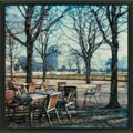 Ernesto Rodriguez 'Tuileries' Framed Canvas Art