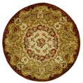 Classic Florence Ivory/ Red Wool Rug (3'6 Round)