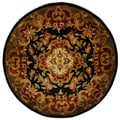 Classic Juliette Black/ Green Wool Rug (3'6 Round)