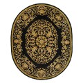 Hand-tufted Heritage Black Wool Rug (7'6 x 9'6 Oval)