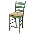 Green 24-inch Ladderback Stool
