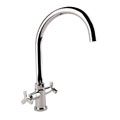 Arched Polished Chrome Dual Handle Kitchen Faucet