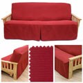Brushed Berry Full Size Skirted Futon Slipcover