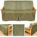 Full Size Skirted Chenille Olive Futon Slipcover