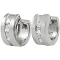 Sterling Silver Cubic Zirconia Huggie Earrings