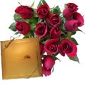 Simply Dozen Red Roses and Chocolates