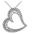 Sterling Silver Filigree CZ Heart Pendant