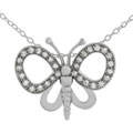 Sterling Silver Cubic Zirconia Butterfly Pendant