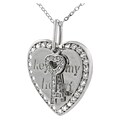 Sterling Silver CZ 'Key To My Heart' Pendant