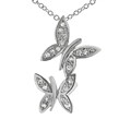 Sterling Silver CZ Butterfly Necklace