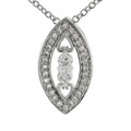 Sterling Silver/ CZ Eye-shaped Cable Necklace