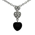 Sterling Silver CZ Hearts Pendant