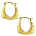 14k Yellow Gold Curvy Square Hoop Earrings