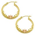14k Two-tone Gold Garland Hoop Earrings