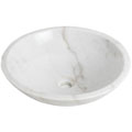 DeNovo White Carrara Marble Round Vessel Sink