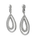 Sterling Silver Large Teardrop CZ Earrings
