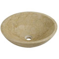 DeNovo Smooth Beige Travertine MarbleVessel Sink