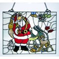 Tiffany-style Santa's Window Panel
