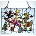 Tiffany-style Snowman Window Panel