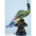 Tiffany-style Delta Peacock Accent Lamp