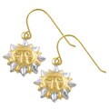 14k Two-tone Gold Sunny Face Earrings