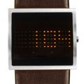 Giordano Men's Digital Brown Leather Watch