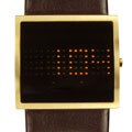 Giordano Men's Digital Brown Leather Watch