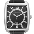 Giordano Men's Black Leather Watch