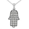 Sterling Silver Cubic Zirconia Hand Necklace
