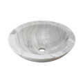 DeNovo Luna White Beveled Stone Vessel Sink Set