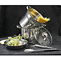 Stainless Steel 4-piece Steamer Set with Bonus Tongs