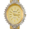 Geneve Women's Goldtone Oval Diamond Watch