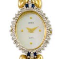 Geneve Women's Goldtone Oval Diamond Watch
