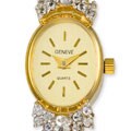 Geneve Women's Goldtone Oval Sapphire Watch