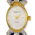 Geneve Women's Goldtone Oval Sapphire Watch