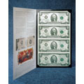 Four Uncut $2 Bills in Portfolio