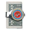 Silver-toned JFK Marine Money Clip