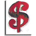 Dollar Sign by Andy Warhol Stretched Canvas