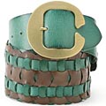 Linea Pelle Women's Dual Color Ladder Weave Belt