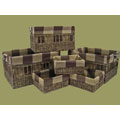6-piece Abacca Cloth-lined Storage Basket Set