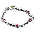 Scott Kay Sterling Silver and 18k Gold Rhodolite Bracelet