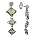 Scott Kay Sterling Silver and 18k Gold Triple-drop Earrings