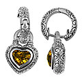 Scott Kay Sterling Silver Citrine Heart Drop Earrings