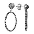 Scott Kay Sterling Silver Engraved Drop Earrings