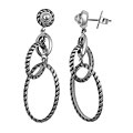 Scott Kay Sterling Silver Engraved Triple Drop Earrings