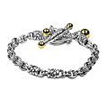 Scott Kay Sterling Silver 18k Gold Chain and Ball Bracelet