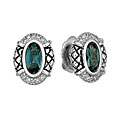 Scott Kay Sterling Silver London Blue Topaz Diamond Earrings