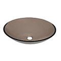 DeNovo Dark Brown Transparent Oval Bathroom Glass Vessel Sink