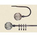 Bead Scroll 48-86 Inch Telescoping Curtain Rod Set