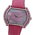 Burgi Women's 'Nightingale' Pink Snake Skin Watch